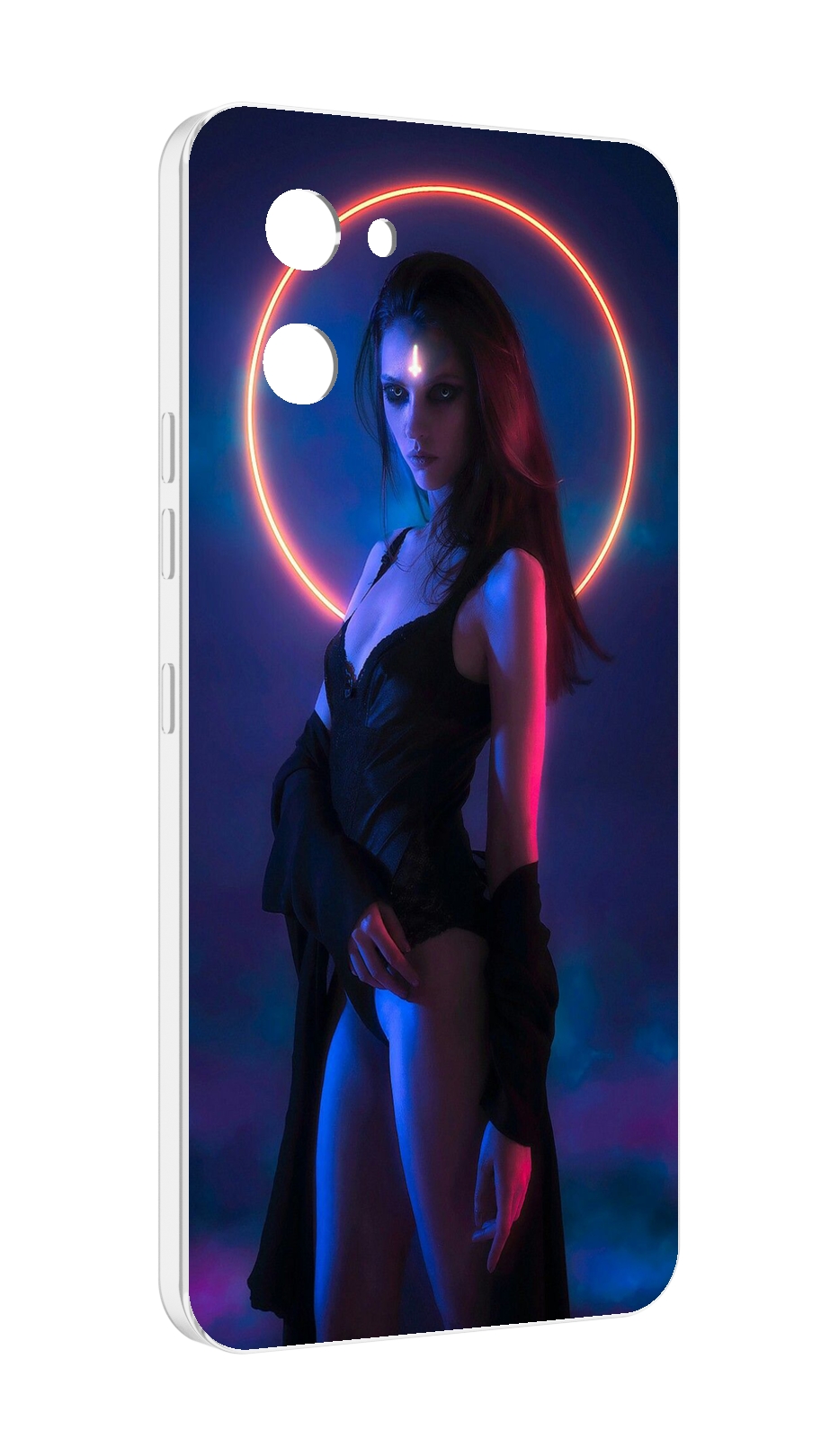 

Чехол MyPads девушка с неоновым кругом женский для UMIDIGI G1, Прозрачный, Tocco