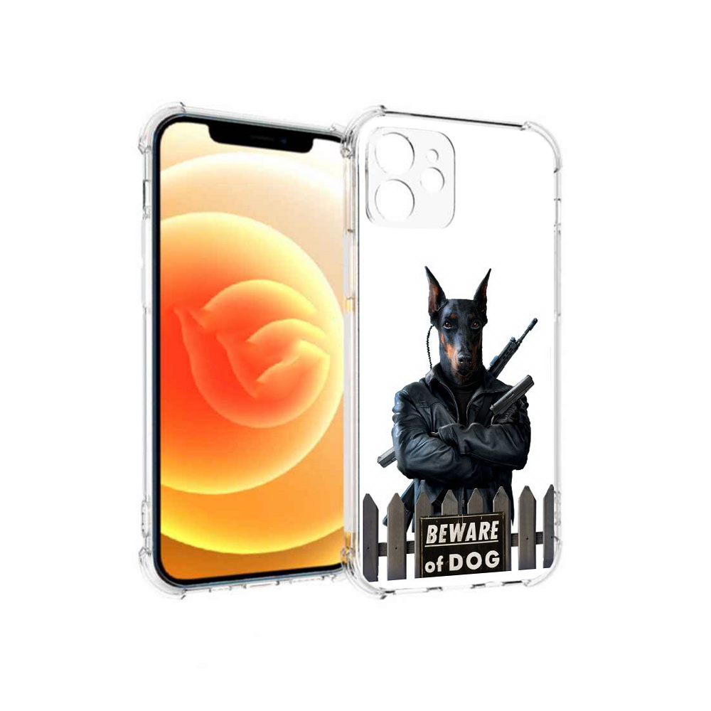

Чехол MyPads Tocco для Apple iPhone 12 доберман (PT157543.607.332), Прозрачный, Tocco