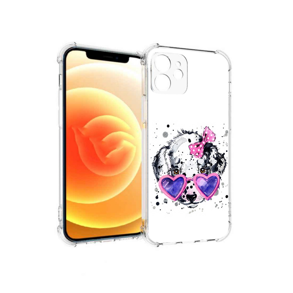 

Чехол MyPads Tocco для Apple iPhone 12 долматинец в очках (PT157543.607.337), Прозрачный, Tocco