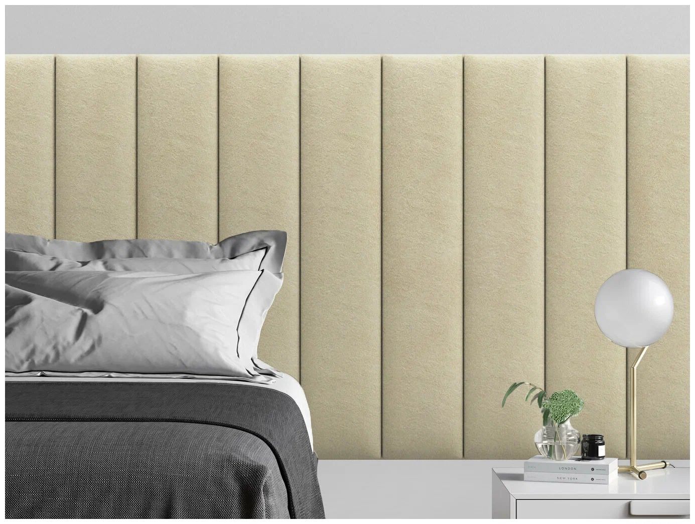 

Панель кровати Alcantara Peach 20х100 см 4 шт., Бежевый