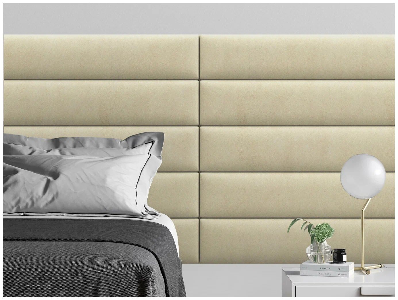 

Панель кровати Alcantara Peach 20х180 см 1 шт., Бежевый