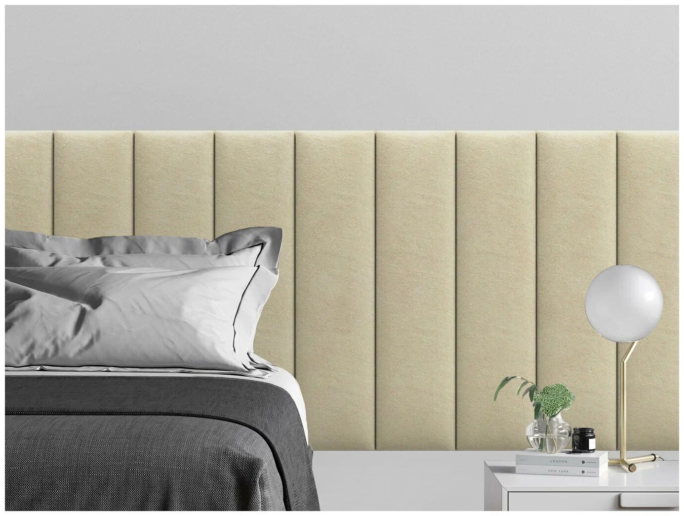 

Панель кровати Alcantara Peach 20х80 см 4 шт., Бежевый