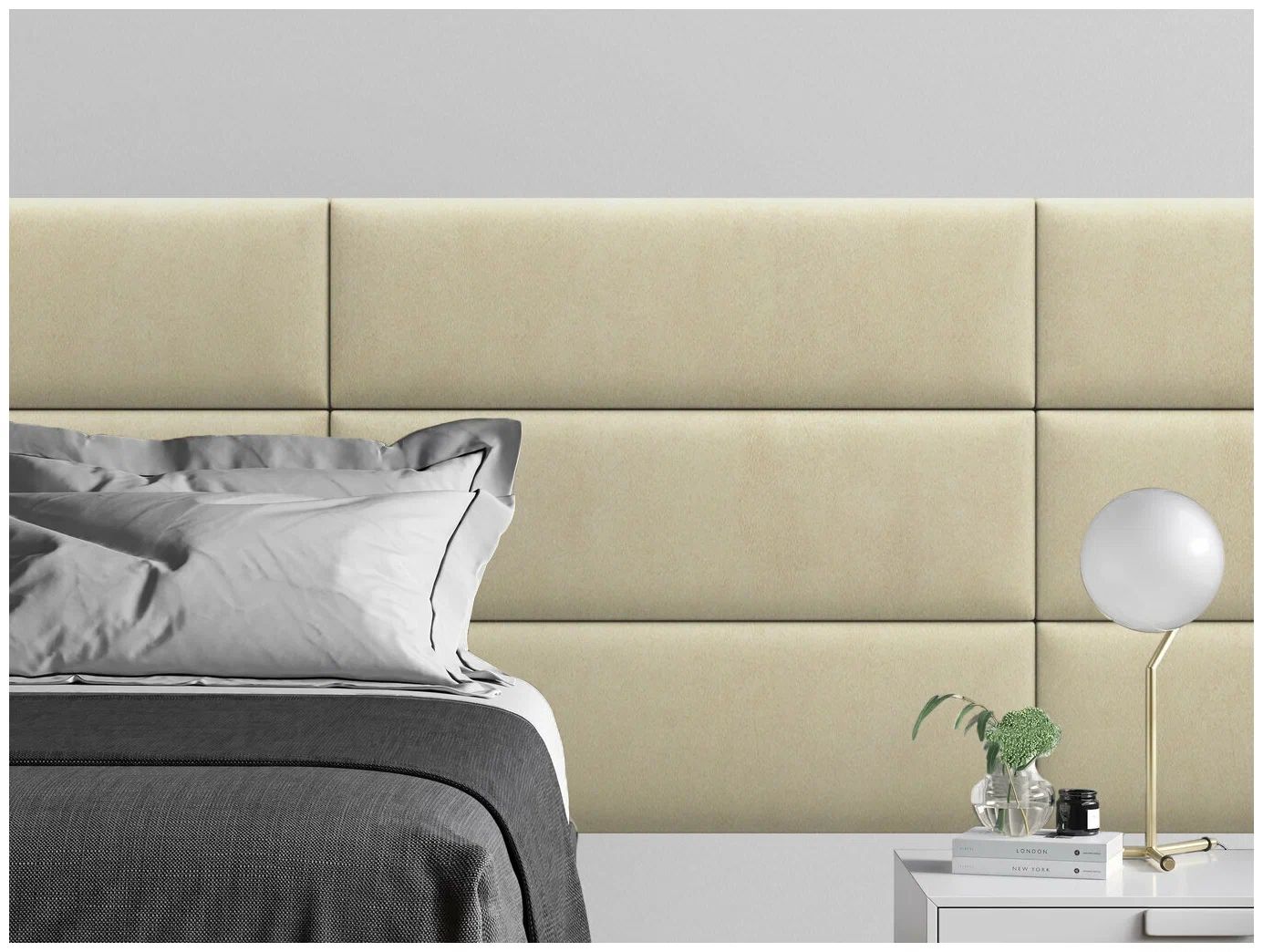 

Панель кровати Alcantara Peach 30х100 см 1 шт., Бежевый
