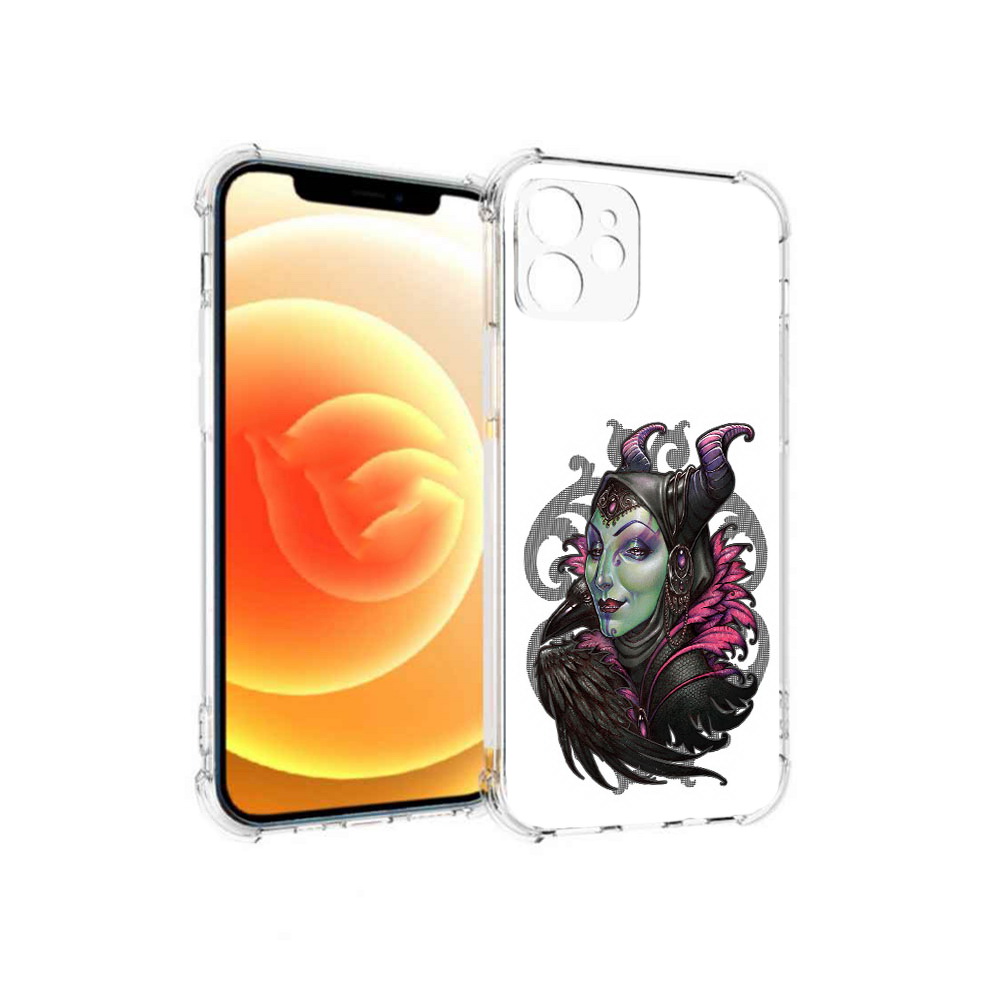 

Чехол MyPads Tocco для Apple iPhone 12 зеленая девушка с вороном (PT157543.607.357), Прозрачный, Tocco