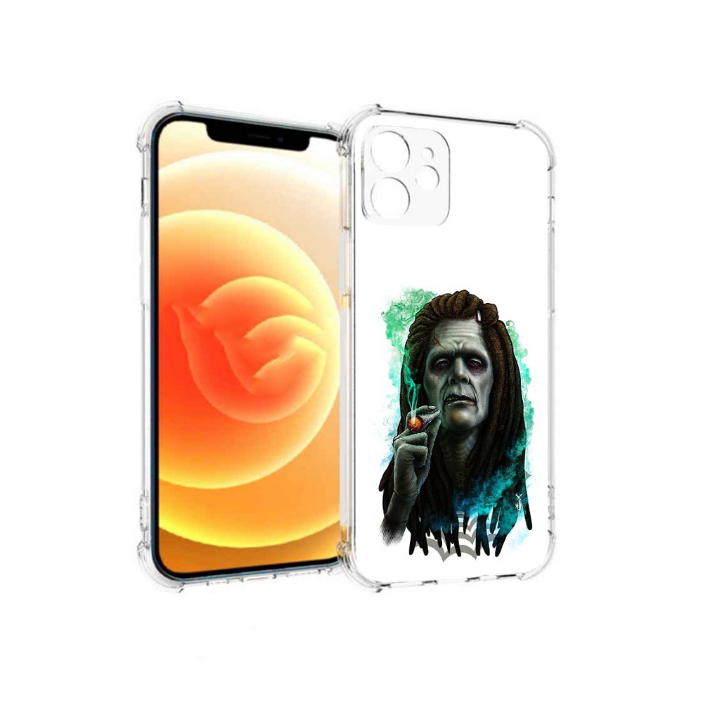 

Чехол MyPads Tocco для Apple iPhone 12 зеленый мужчина с сигаретой (PT157543.607.360), Прозрачный, Tocco
