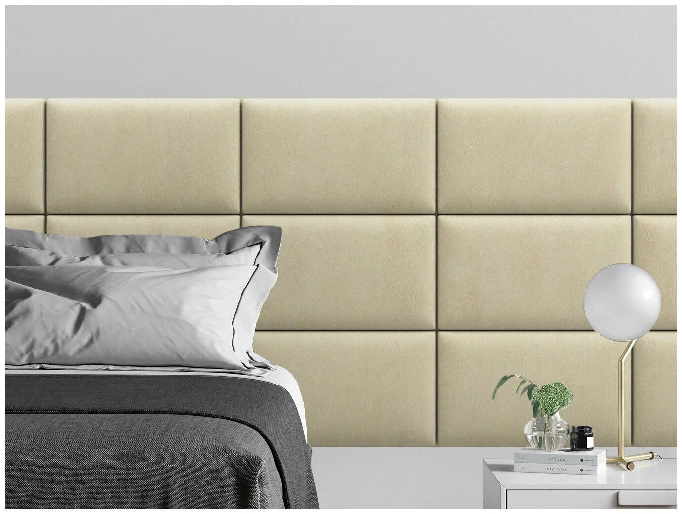

Панель кровати Alcantara Peach 30х50 см 4 шт., Бежевый