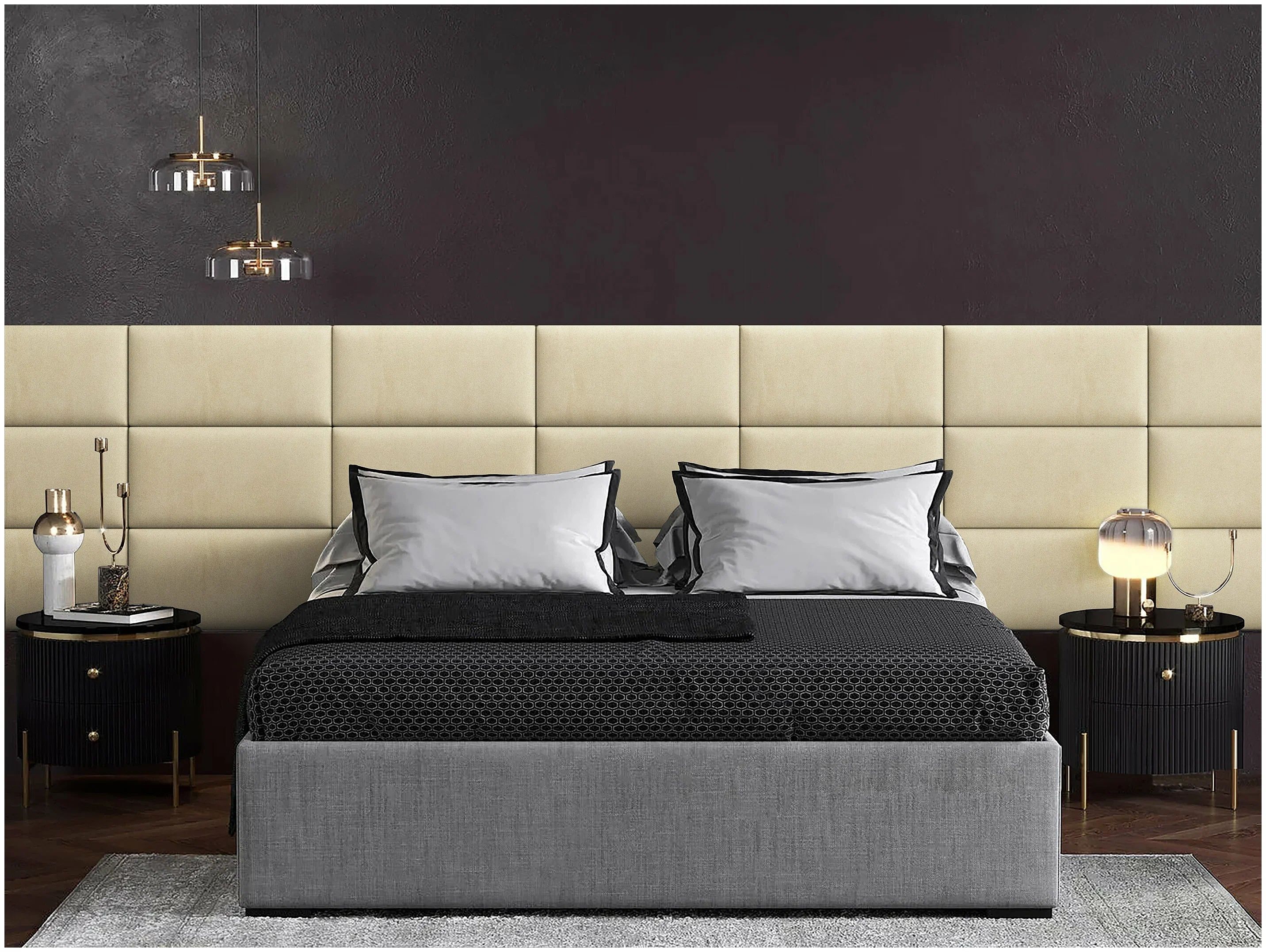 

Панель кровати Alcantara Peach 30х60 см 2 шт., Бежевый