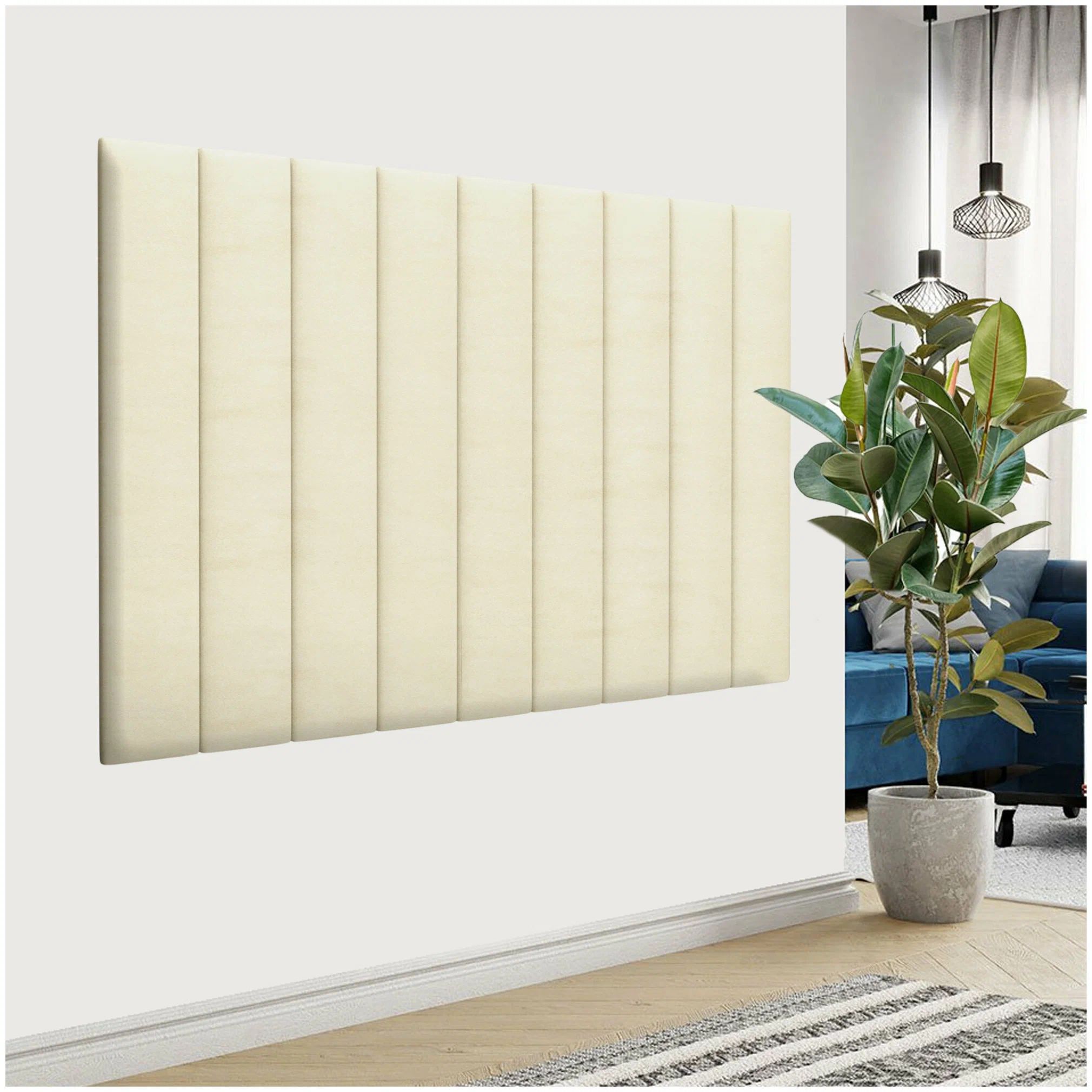 

Панель кровати Alcantara Peach 30х80 см 1 шт., Бежевый