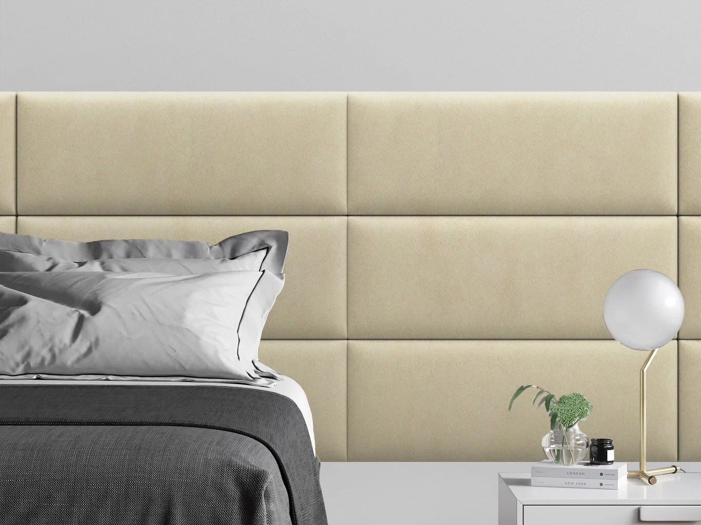 

Панель кровати Alcantara Peach 30х80 см 4 шт., Бежевый