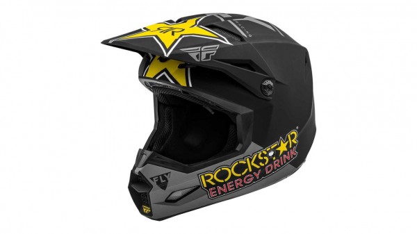 фото Шлем кроссовый fly racing kinetic rockstar ece серый/черный/желтый матовый 2020, размер m