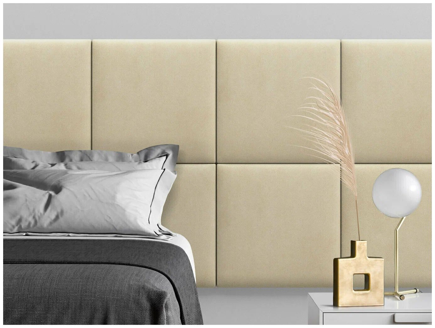 

Панель кровати Alcantara Peach 50х50 см 1 шт., Бежевый