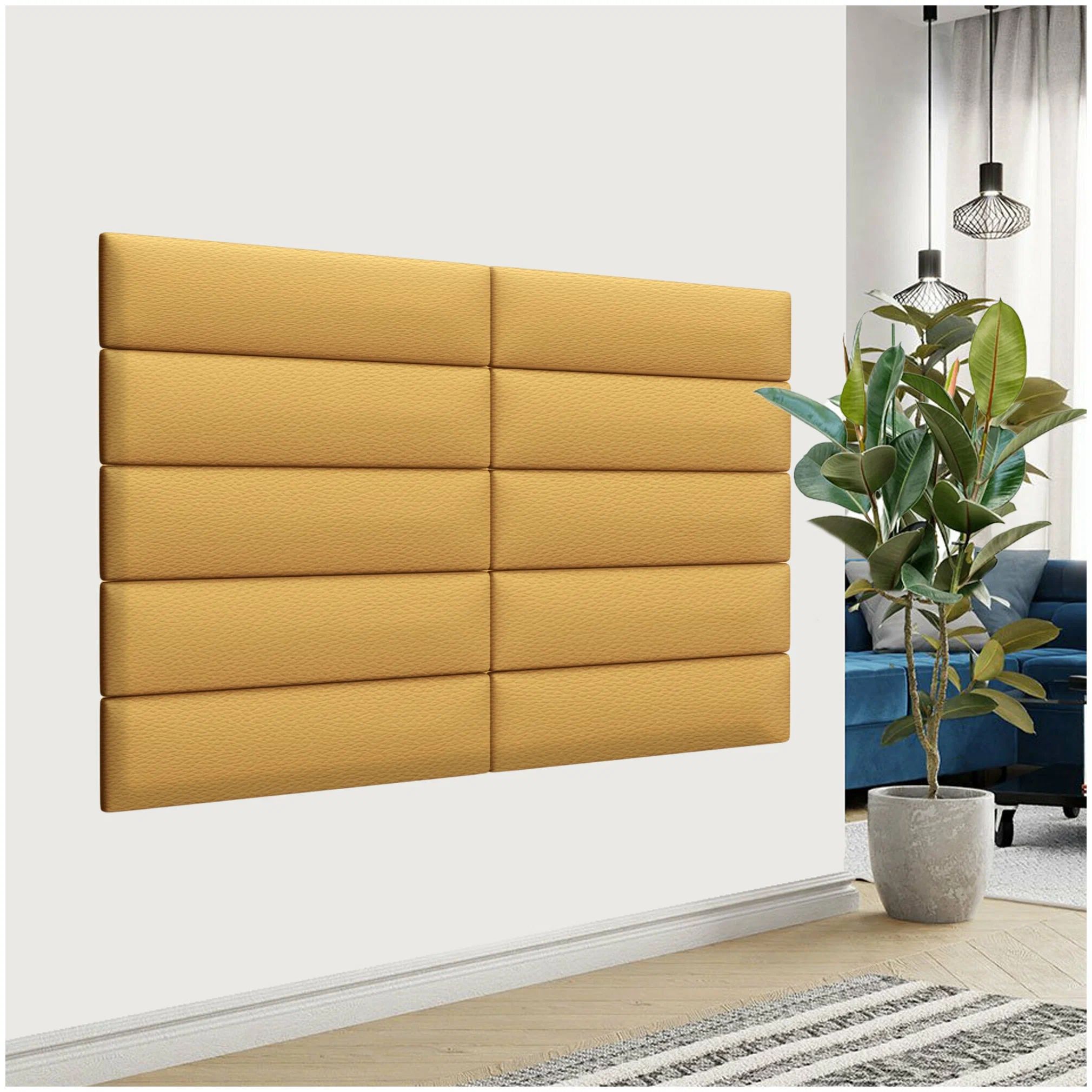 

Панель кровати Eco Leather Gold 15х60 см 2 шт., Золотистый