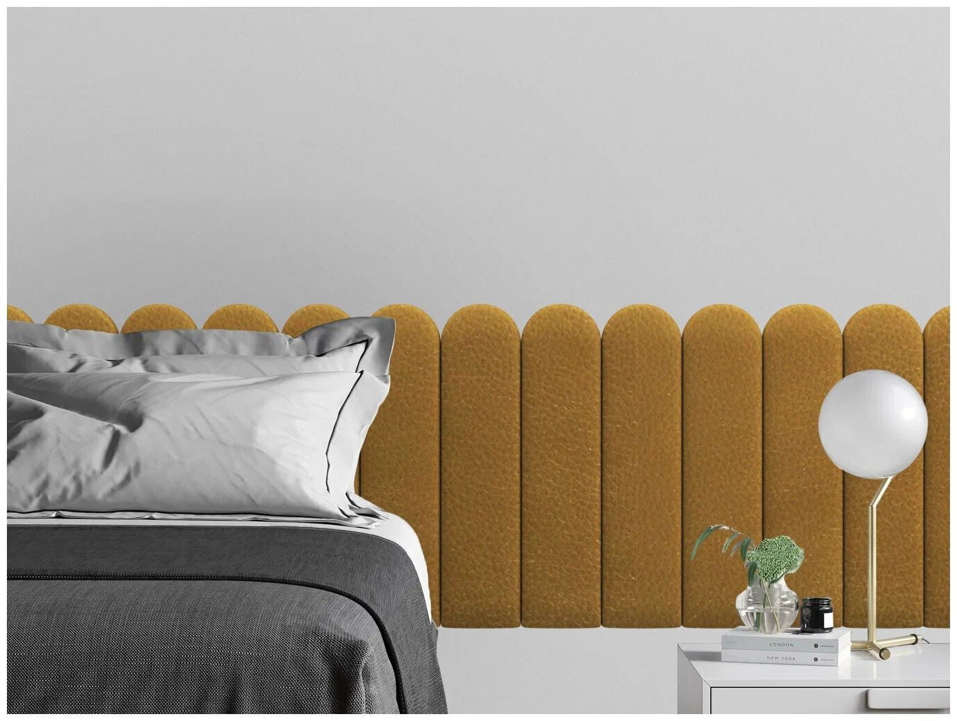 

Панель кровати Eco Leather Gold 15х60R см 2 шт., Золотистый
