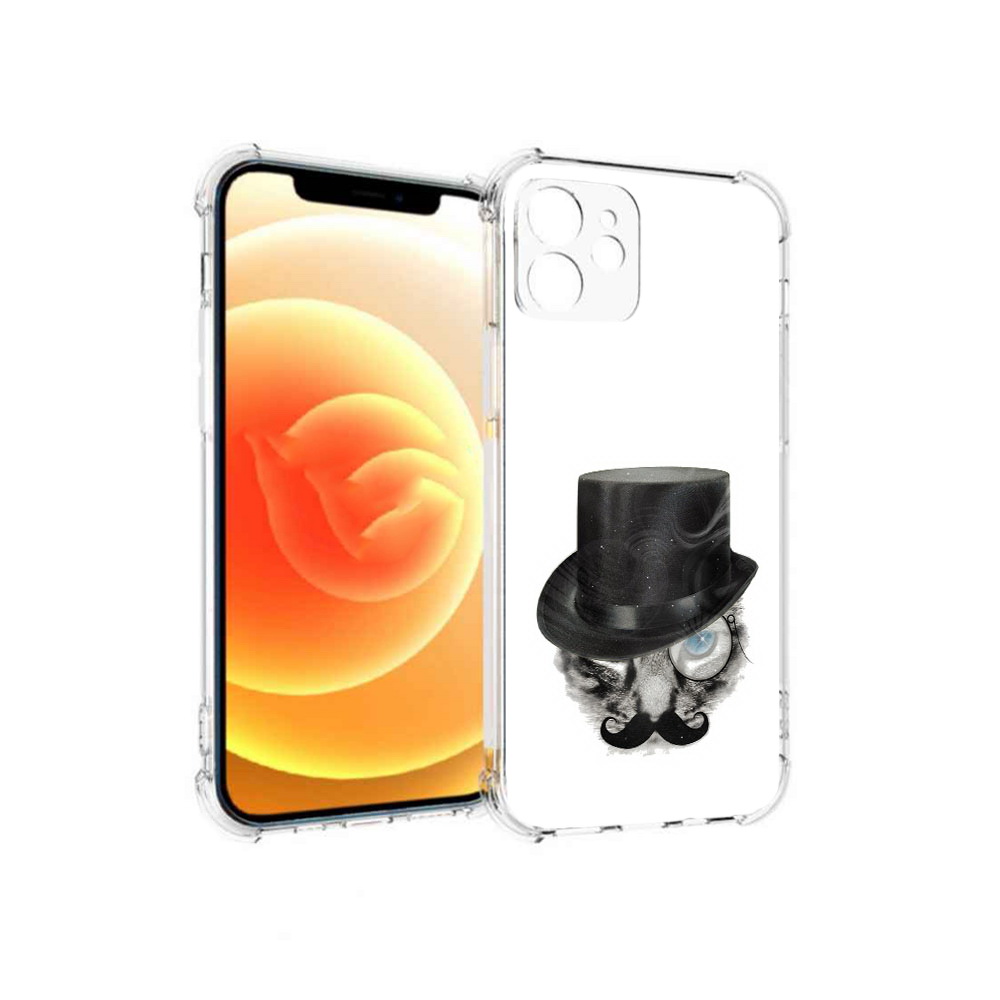 

Чехол MyPads Tocco для Apple iPhone 12 интелегентный кот (PT157543.607.378), Прозрачный, Tocco