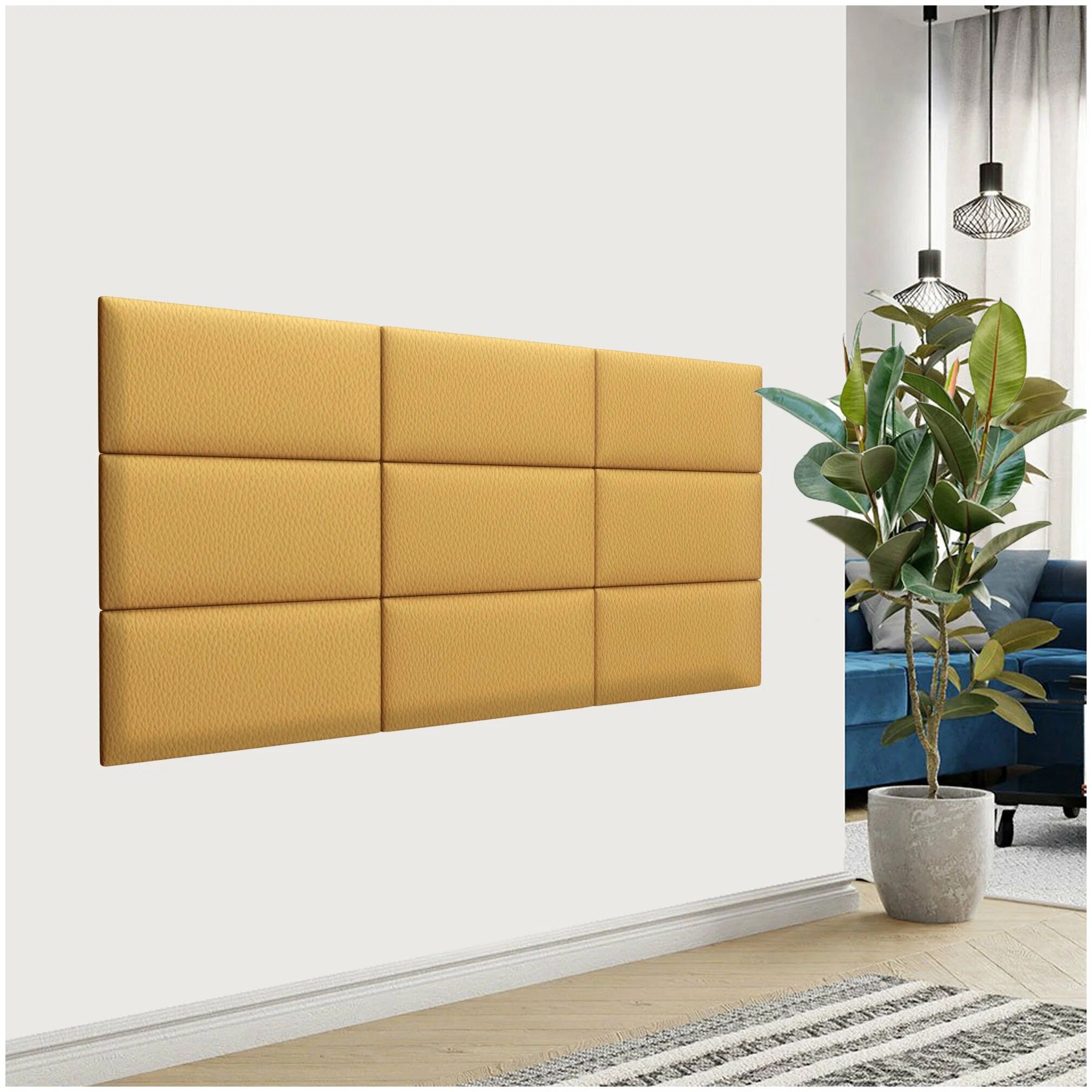 

Панель кровати Eco Leather Gold 30х100 см 1 шт., Золотистый