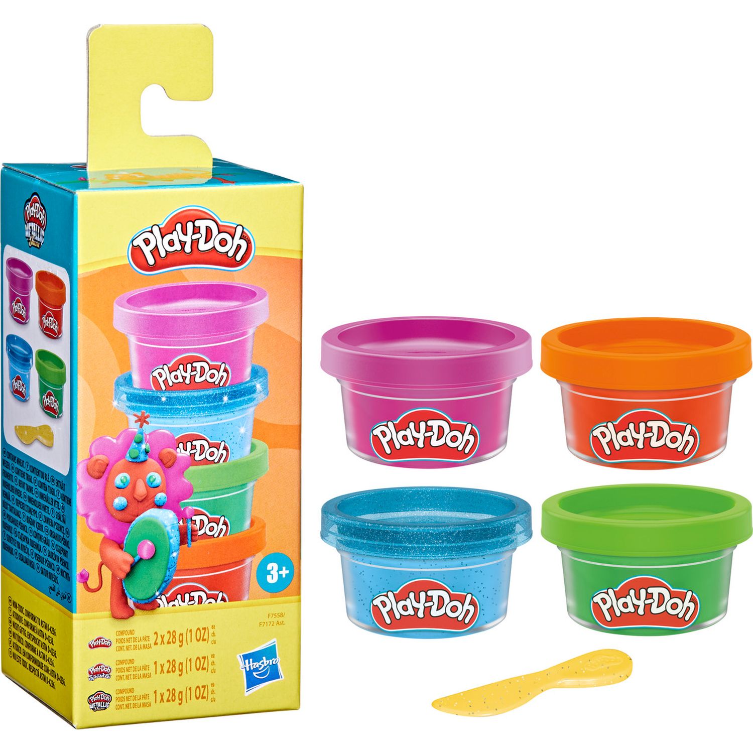 

Пластилин для лепки Hasbro Play-Doh 4 банки F71725D0, Разноцветный, F71725D0