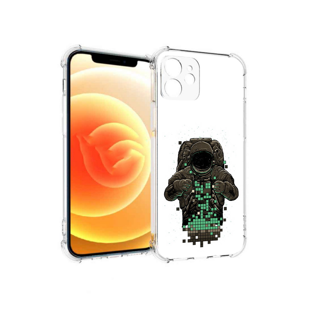 

Чехол MyPads Tocco для Apple iPhone 12 космонавт с пикселями (PT157543.607.394), Прозрачный, Tocco