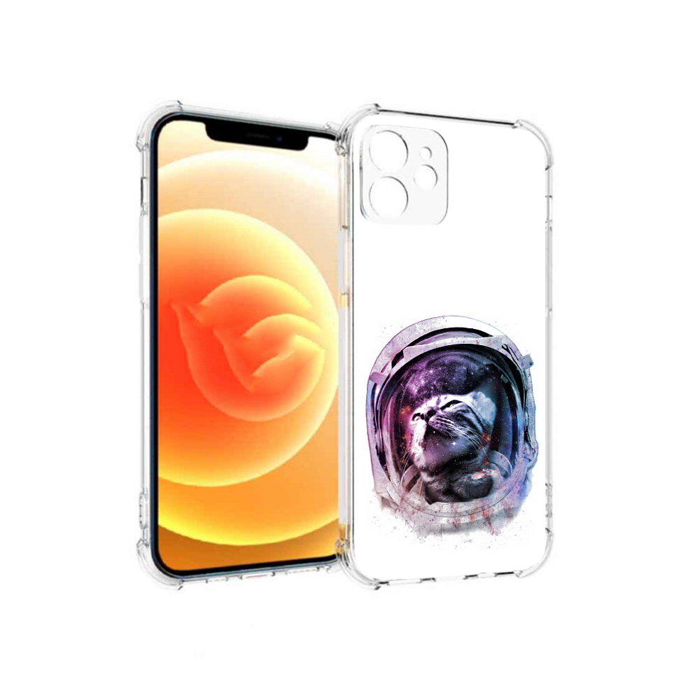 

Чехол MyPads Tocco для Apple iPhone 12 кот в шлеме (PT157543.607.396), Прозрачный, Tocco