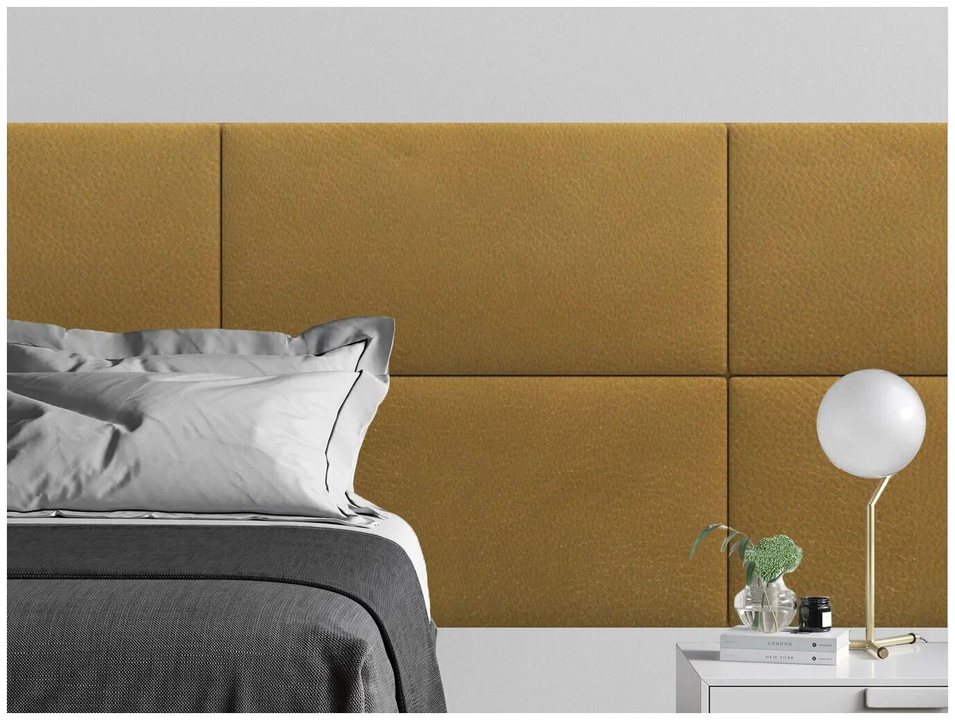 

Панель кровати Eco Leather Gold 50х100 см 1 шт., Золотистый