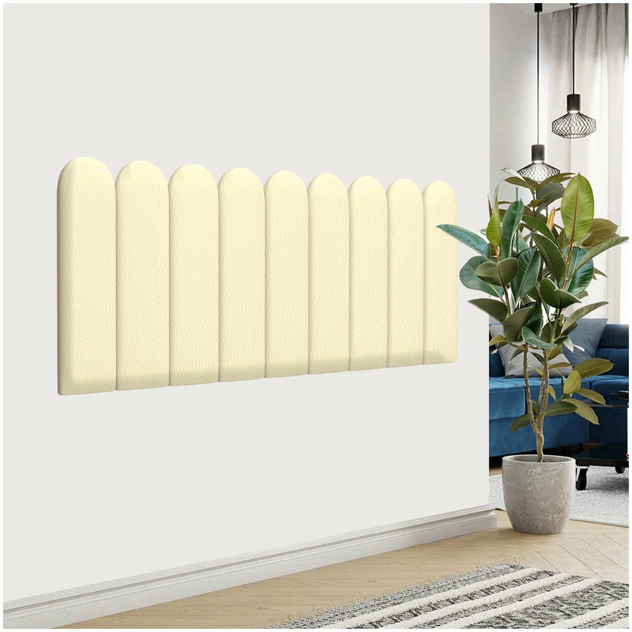 

Панель кровати Eco Leather Vanilla 15х60R см 2 шт., Бежевый