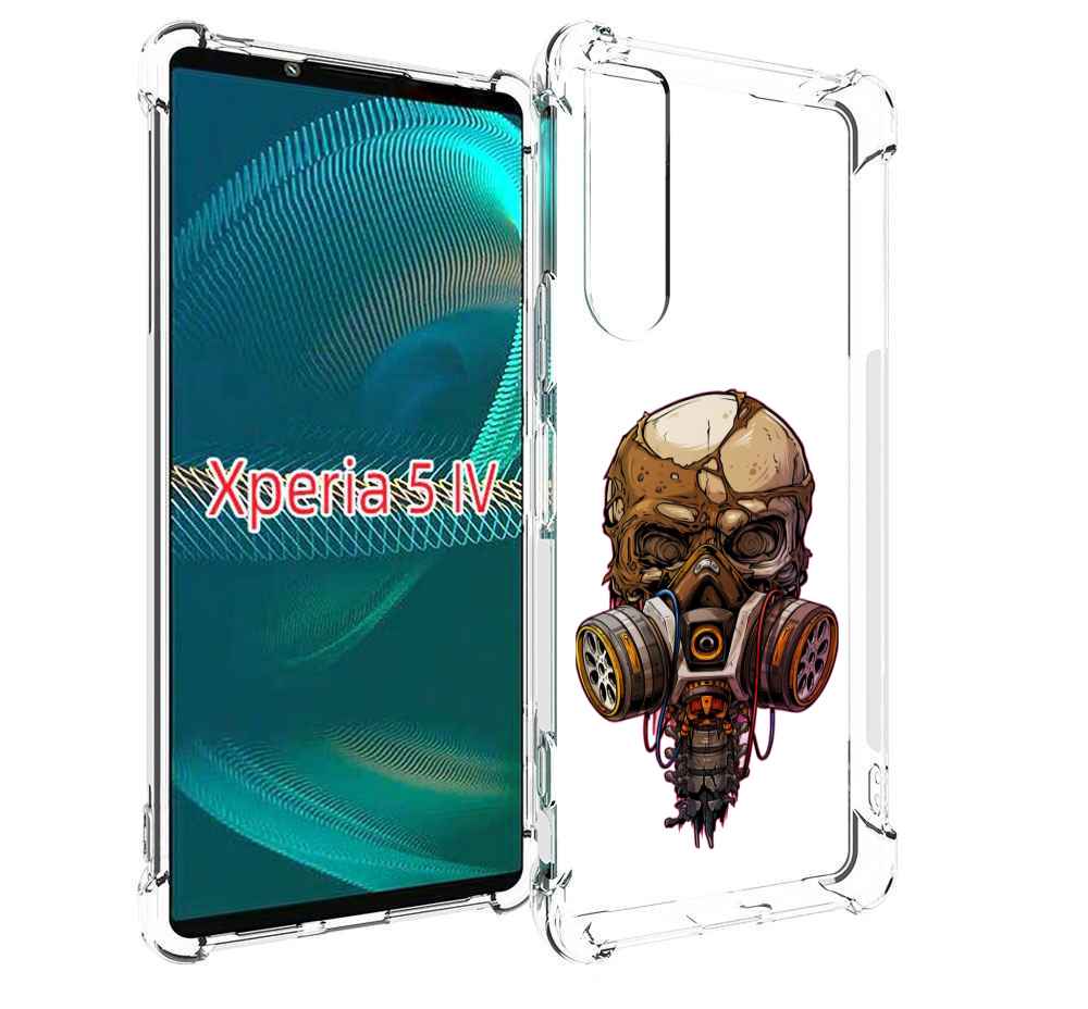 

Чехол MyPads Подробный красочный человеческий череп с противогазом для Sony Xperia 5 IV..., Прозрачный, Tocco