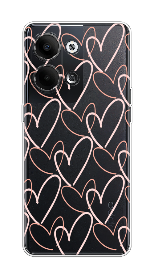 

Чехол на Oppo Reno9 Узор из сердечек, Розовый;бежевый, 2512750-6