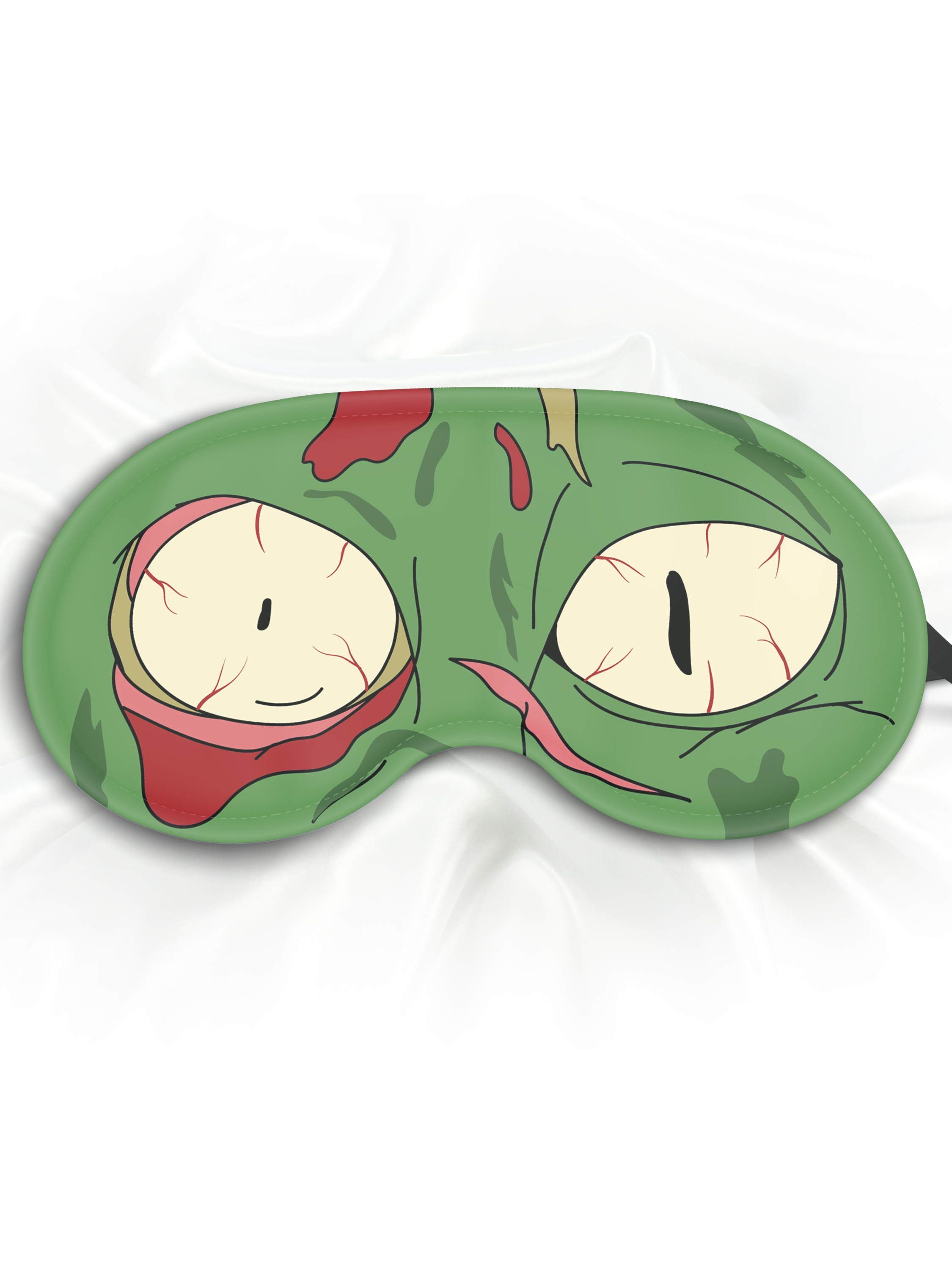 Маска для сна Зомби рептилия, зеленая