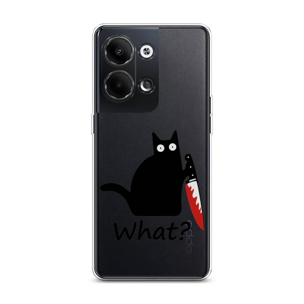 Чехол на Oppo Reno9 Котик с ножом