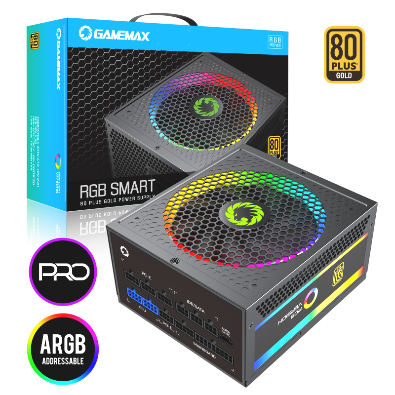 

Блок питания GameMax RGB-1050 PRO 1050W, Черный, RGB-1050 PRO