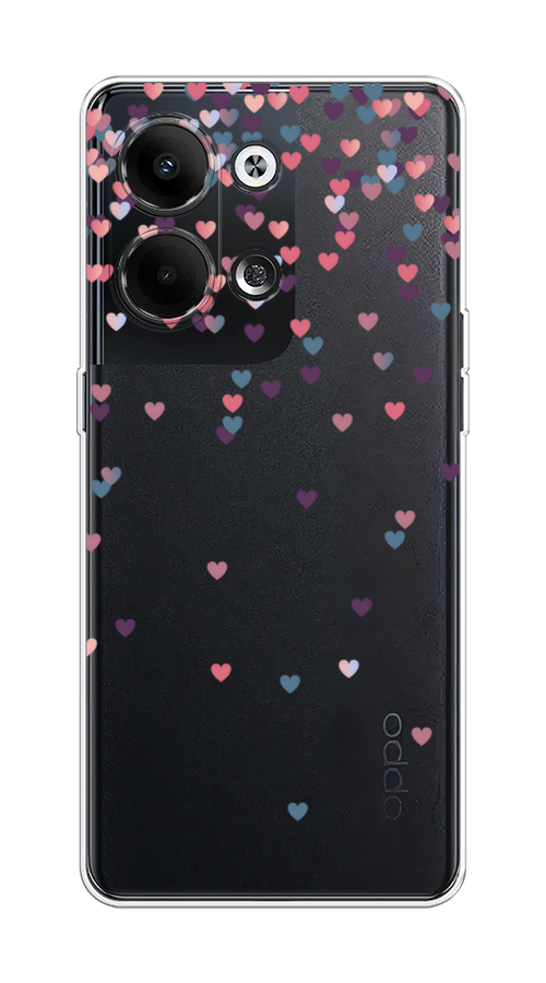 

Чехол на Oppo Reno9 "Посыпка сердечки", Розовый;фиолетовый, 2512750-3