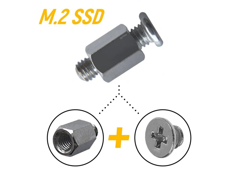 

Комплект фиксации M.2 SSD дисков для GIGABYTE B550M AORUS ELITE (Стойка и винт), Серебристый