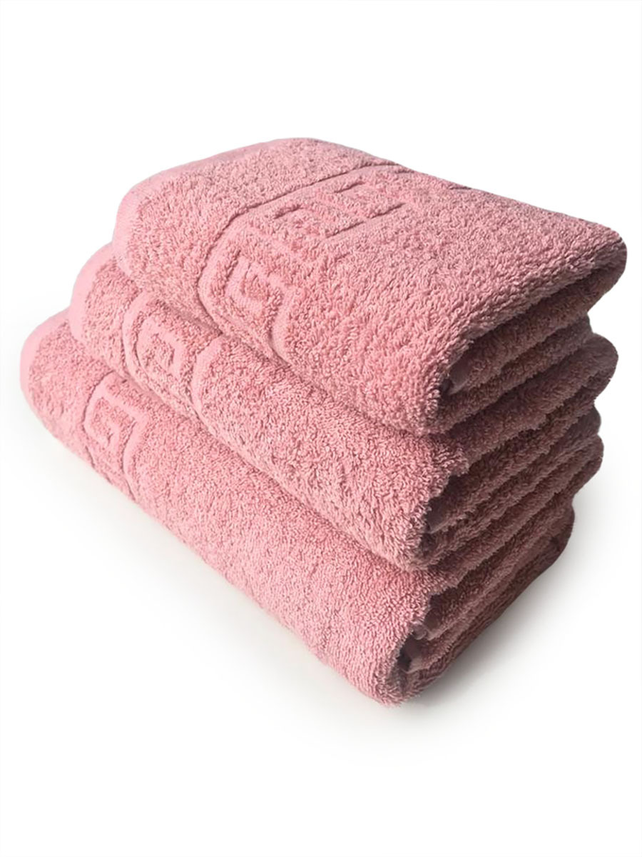 фото Комплект махровых полотенец "трио" пыльная роза (3шт.) tm textile