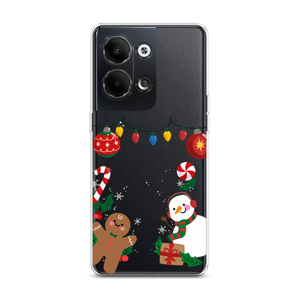 

Чехол на Oppo Reno9 "Новогоднее настроение", Коричневый;красный;зеленый, 2512750-5