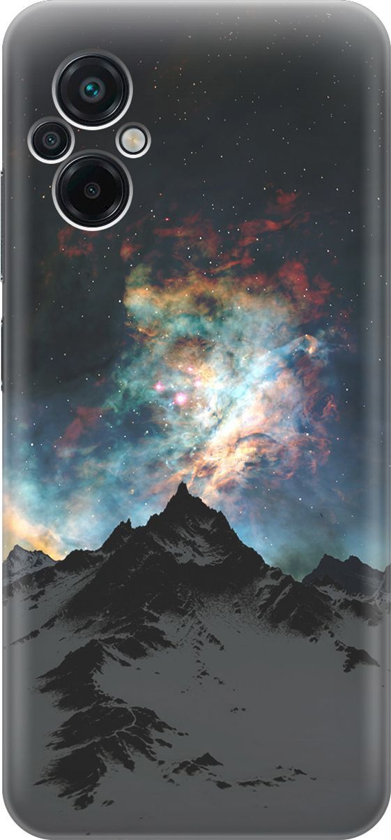 

Силиконовый чехол на Xiaomi Poco M5 "Горы и звезды", Синий;черный, 15141