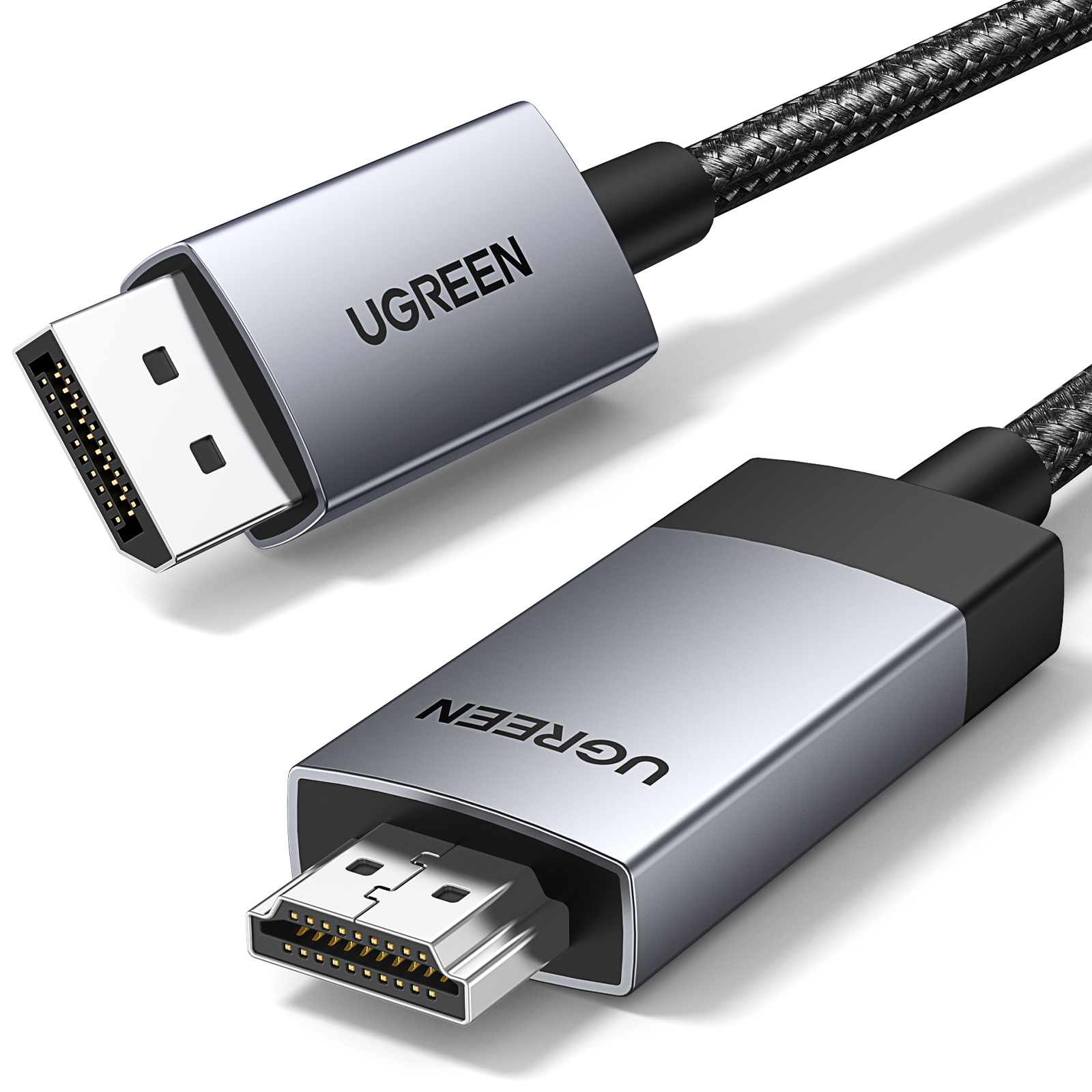 

Кабель uGreen DisplayPort - HDMI вилка-вилка 3м (25491_) серебристый, черный, DP119