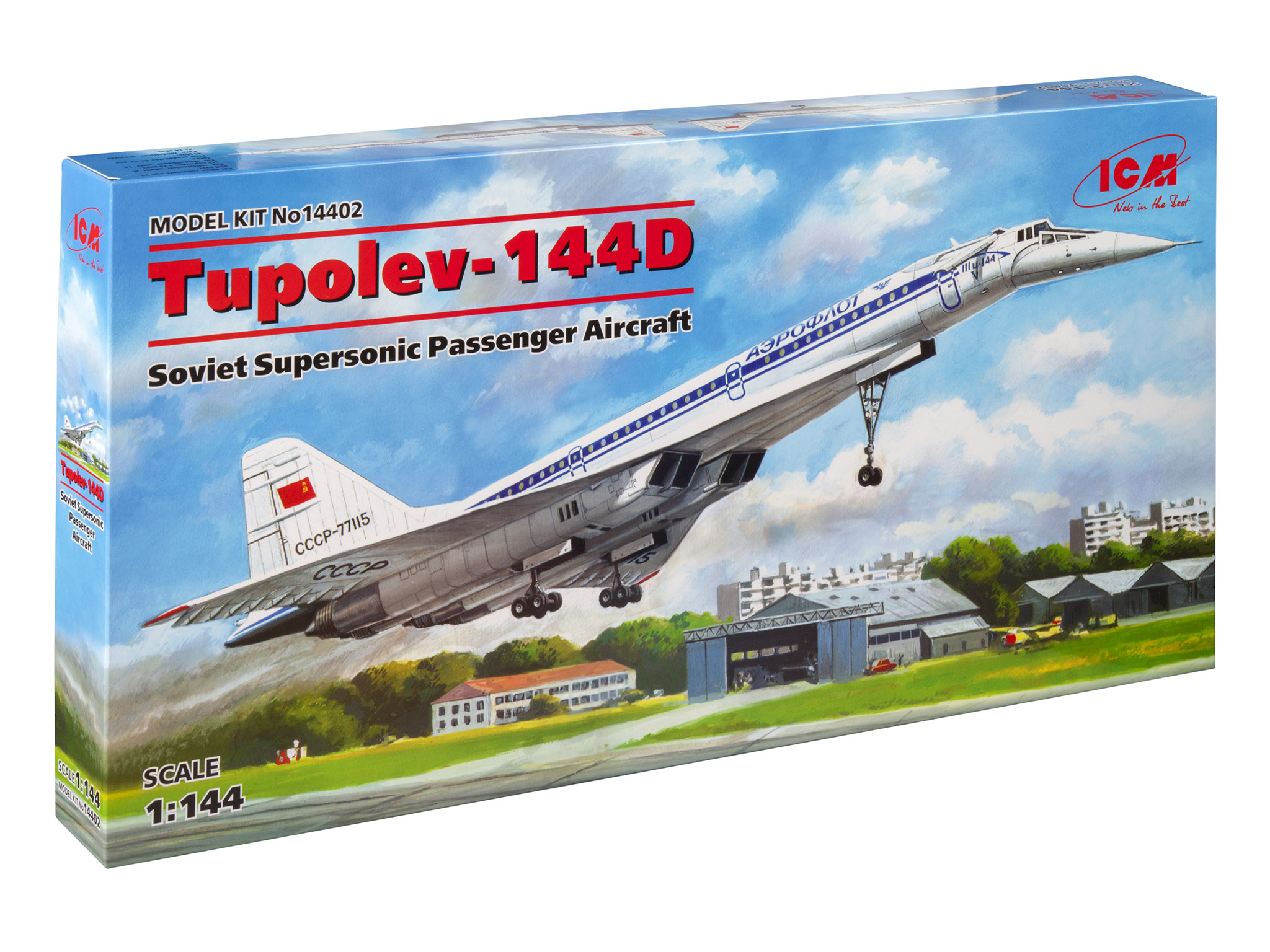 

Сборная модель ICM 1/144 Ту-144Д, Советский сверхзвуковой пассажирский самолет 14402