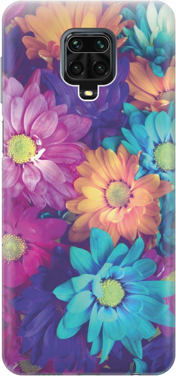 

Чехол на Xiaomi Redmi Note 9s "Много цветов", Голубой;розовый, 454