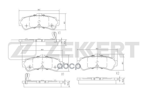 

Колодки Торм. Диск. Задн. Nissan Almera (N15) 97- Zekkert арт. bs-1498