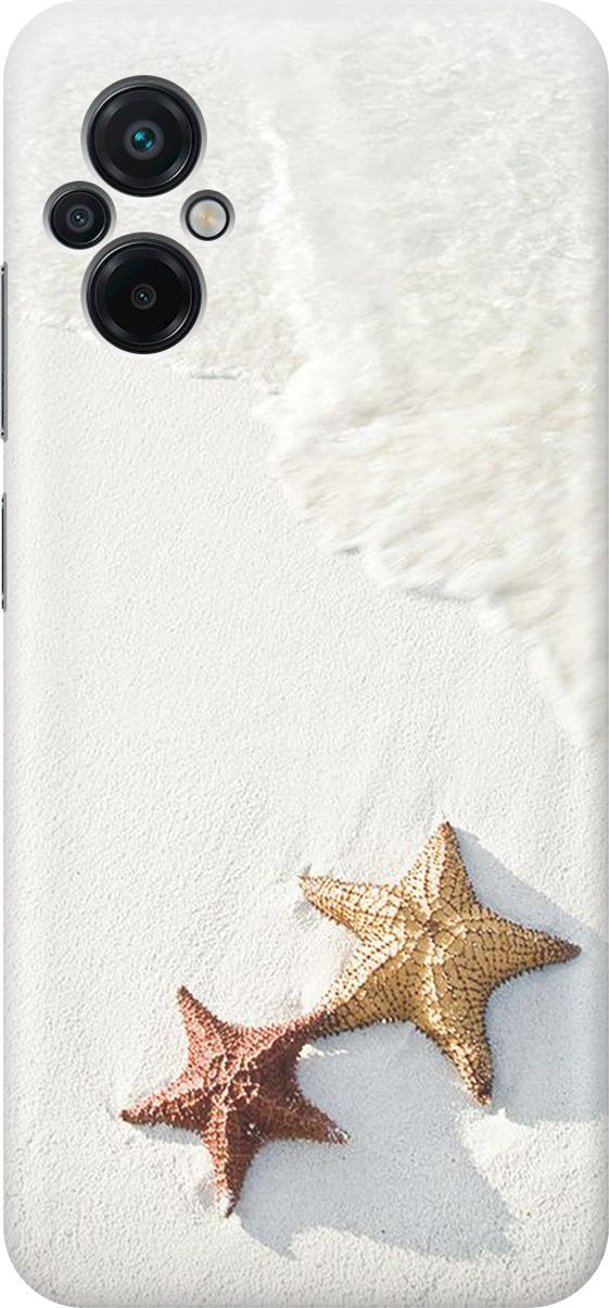 

Силиконовый чехол на Xiaomi Poco M5 "Две морские звезды", Белый;желтый, 15141
