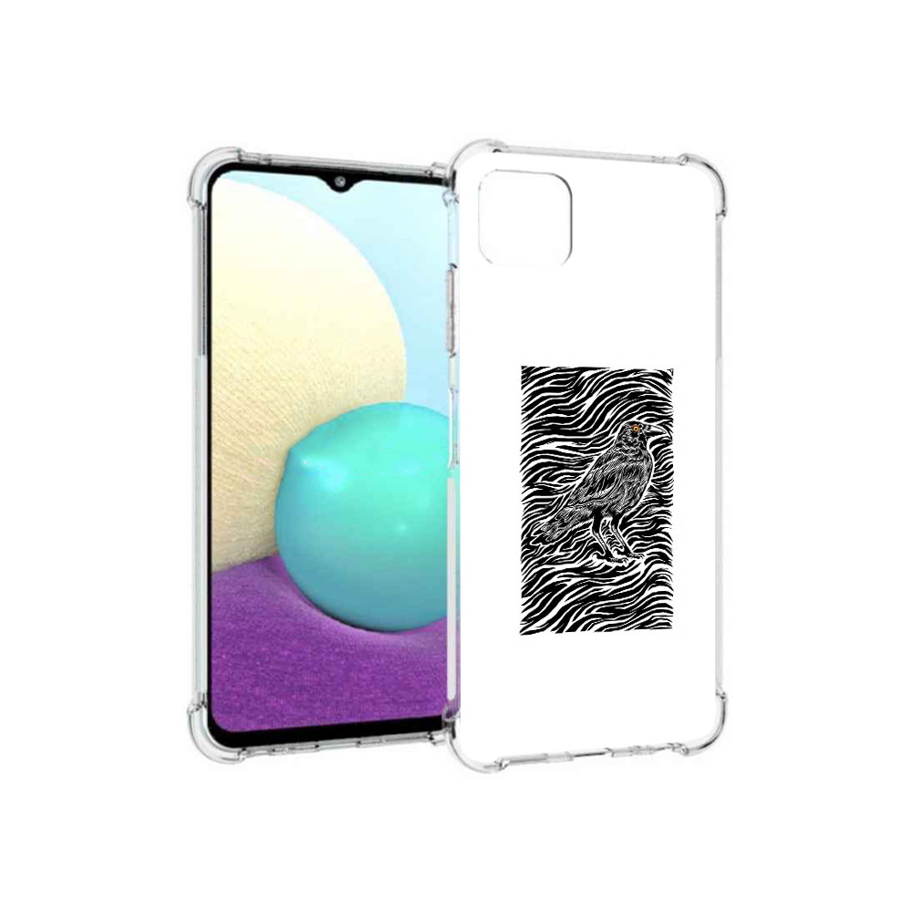 

Чехол MyPads Tocco для Samsung Galaxy A22s 5G ворон в абстракции (PT226906.544.272), Прозрачный, Tocco
