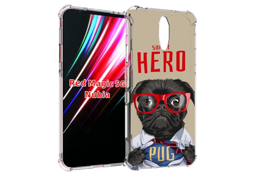 

Чехол MyPads Герой-PUG для ZTE Nubia Red Magic 1 5G, Прозрачный, Tocco