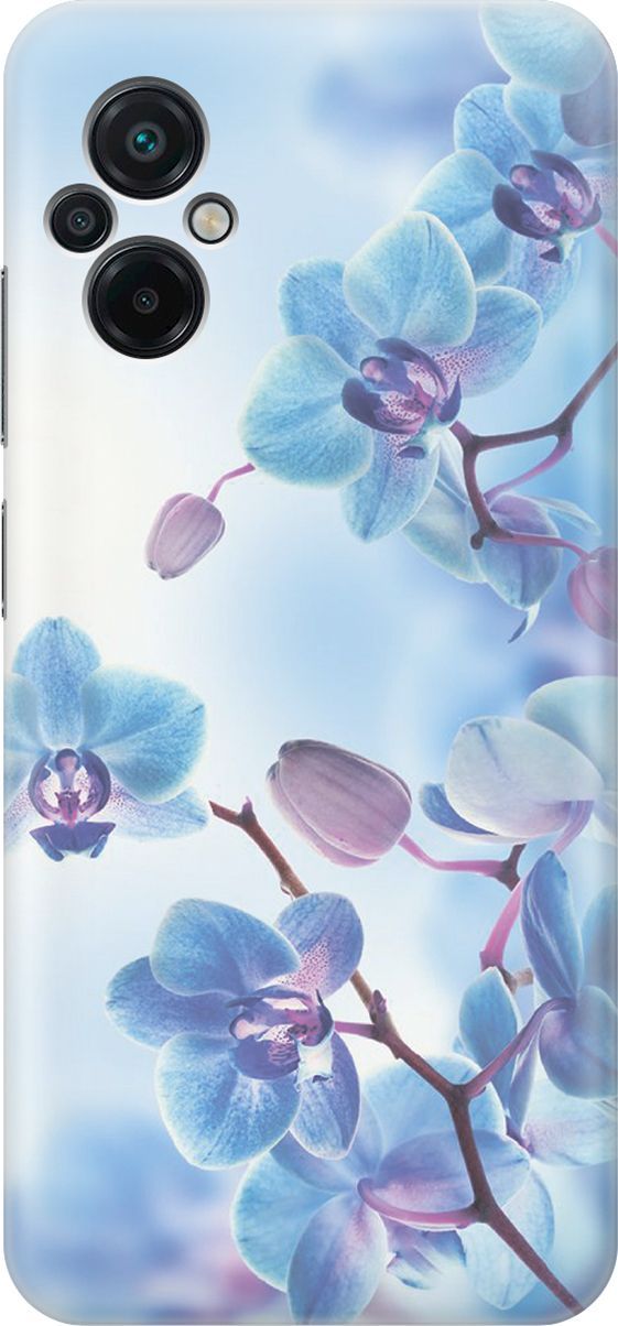 

Силиконовый чехол на Xiaomi Poco M5 "Голубые орхидеи", Голубой;серый, 15142