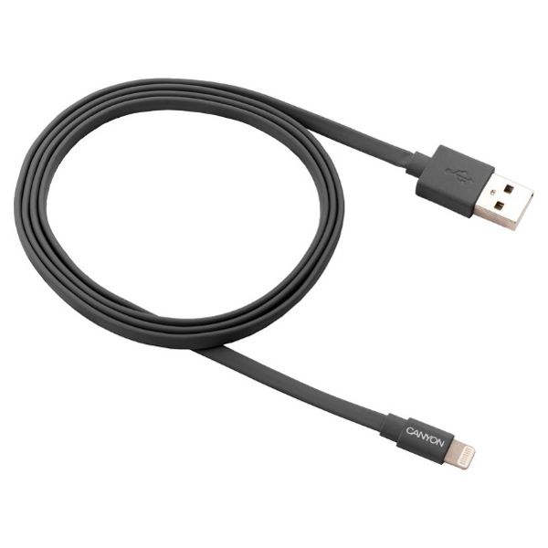 Кабель Canyon CNS-MFIC2DG USB - Lightning 1 м, темно-серый