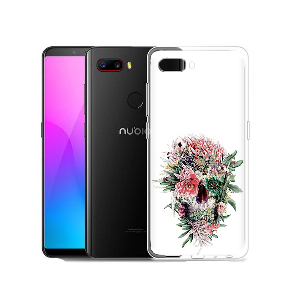 

Чехол MyPads Tocco для ZTE Nubia Z18 череп из цветов (PT115657.463.677), Прозрачный, Tocco