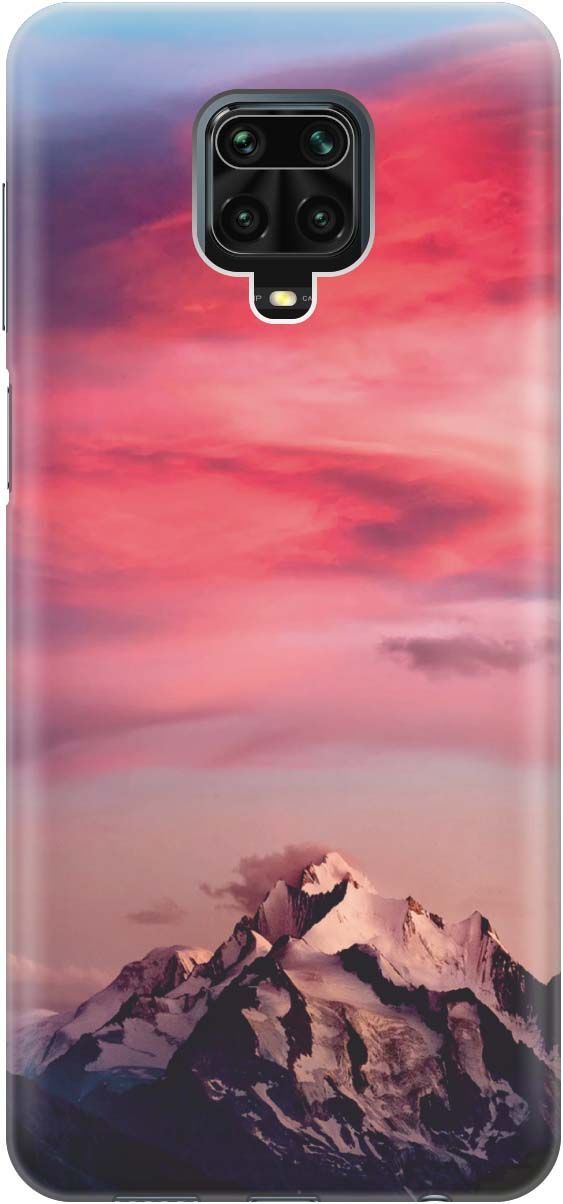 

Чехол на Xiaomi Redmi Note 9s "Горы и небо", Коричневый;розовый, 455