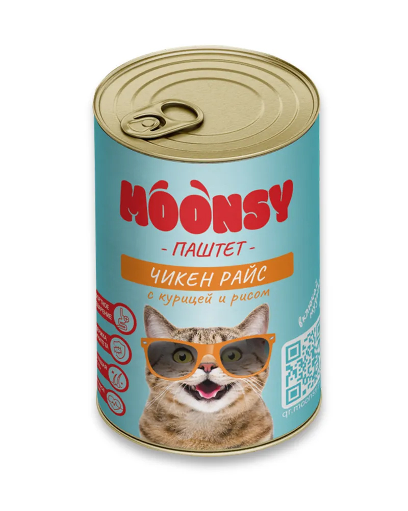 Консервы для кошек Moonsy Чикен Райс с курицей и рисом,260г