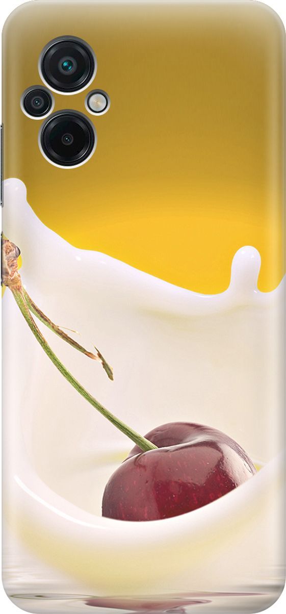

Силиконовый чехол на Xiaomi Poco M5 "Ягода в молоке", Белый;желтый, 15133