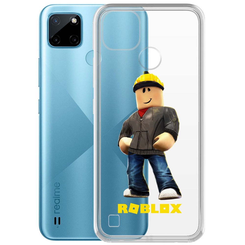 

Чехол-накладка Roblox-Строитель для Realme C21Y, Прозрачный