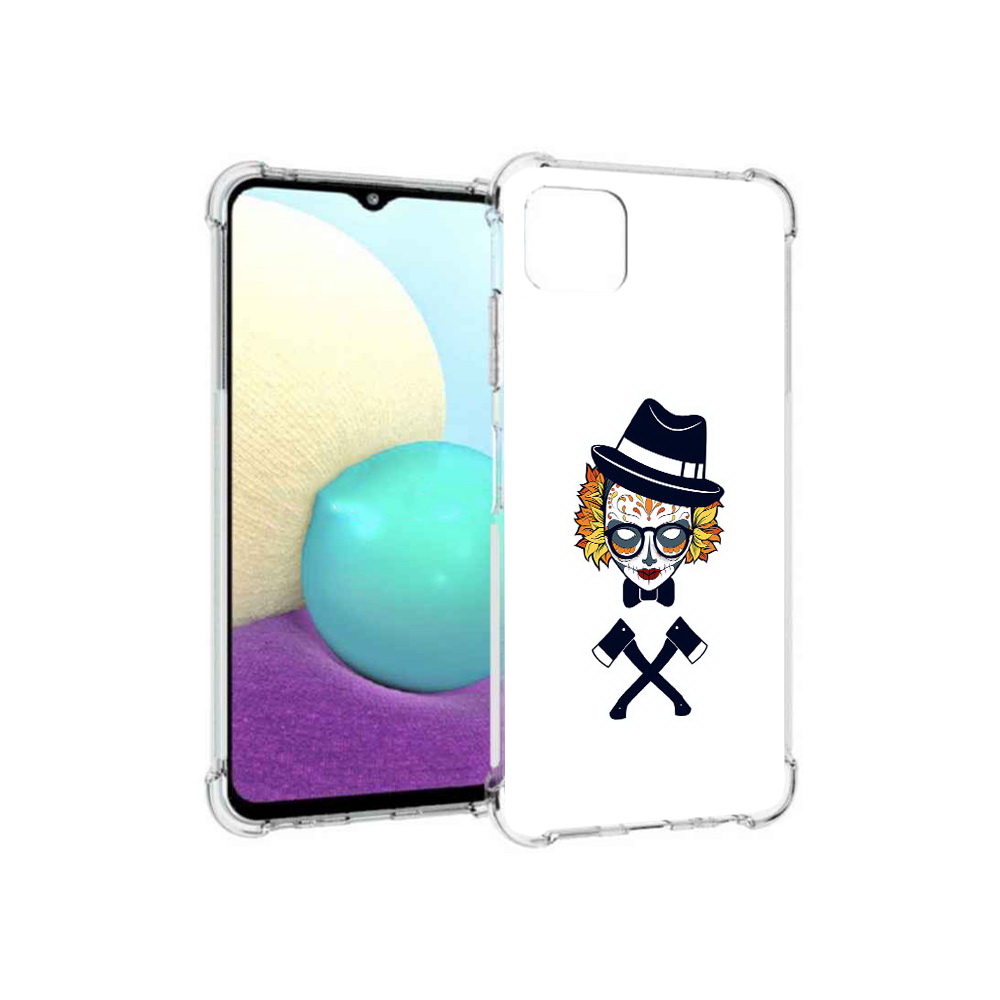 

Чехол MyPads Tocco для Samsung Galaxy A22s 5G девушка в маске с топорами рисунок, Прозрачный, Tocco