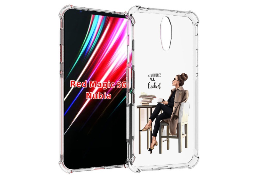 

Чехол MyPads Девушка-в-кофейне для ZTE Nubia Red Magic 1 5G, Прозрачный, Tocco